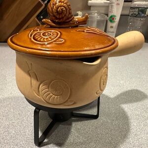 Ceramic Snail Design Soup/cheese/chocolate Pot with Lid🐌
